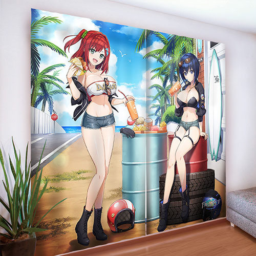 ドルフィンウェーブ]描き下ろしカーテン（咲宮 入華&都条 みちる