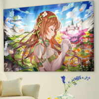 額絵　少女たちと花園　ファンタジー FLOWER KNIGHT GIRL]カーテン（創世の花園）