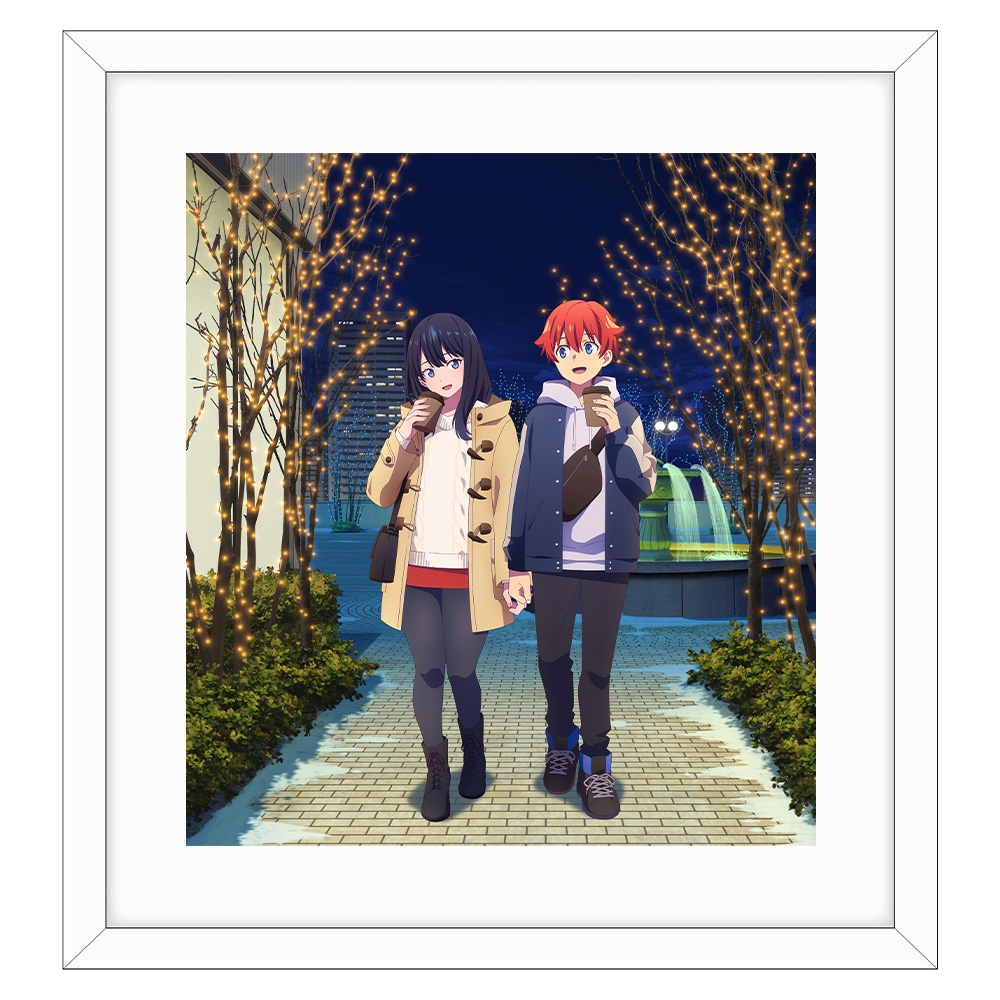 描き下ろし額装高精細アート（響裕太＆宝多六花／桜デート）　グリッドマンユニバース 描き下ろし額装高精細アート（響裕太＆宝多六花／桜デート