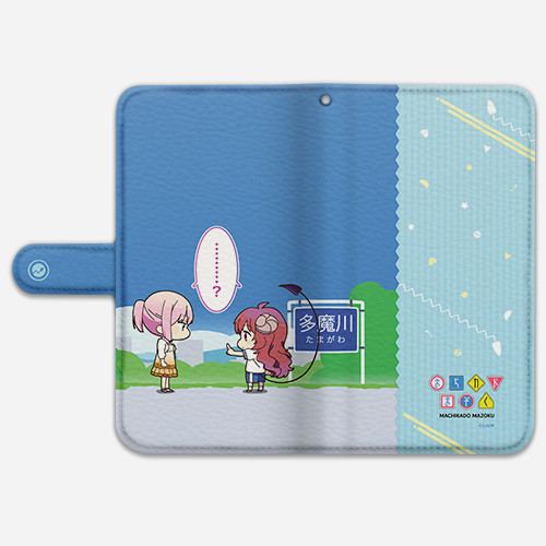 まちカドまぞく]手帳型スマホケース（シャミ子＆桃／多魔川