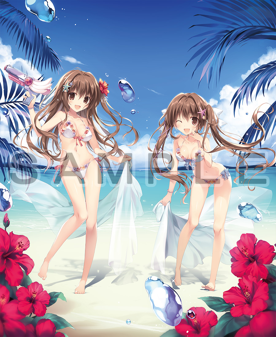 karory先生]描き下ろしカーテン（舞香ちゃん＆夏音ちゃん／水着）