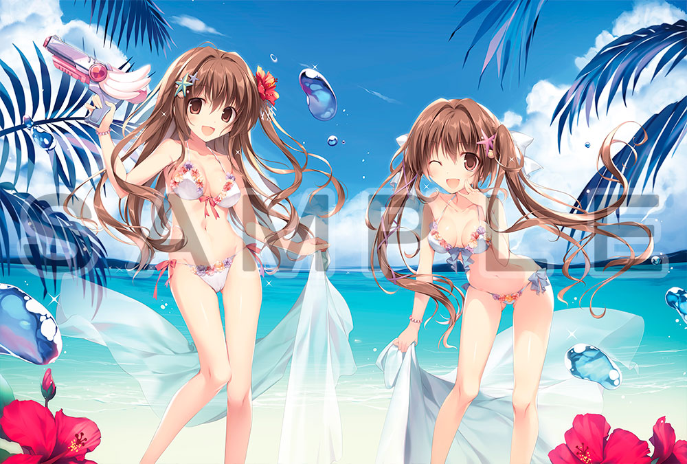 karory先生]描き下ろしカーテン（舞香ちゃん＆夏音ちゃん／水着）