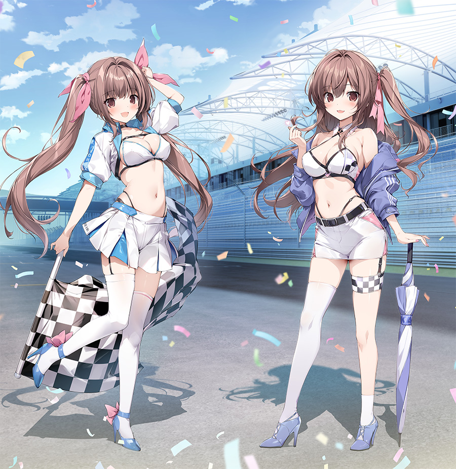 karory先生]描き下ろしカーテン（蒼海舞香＆蒼海夏音／レースクイーン）