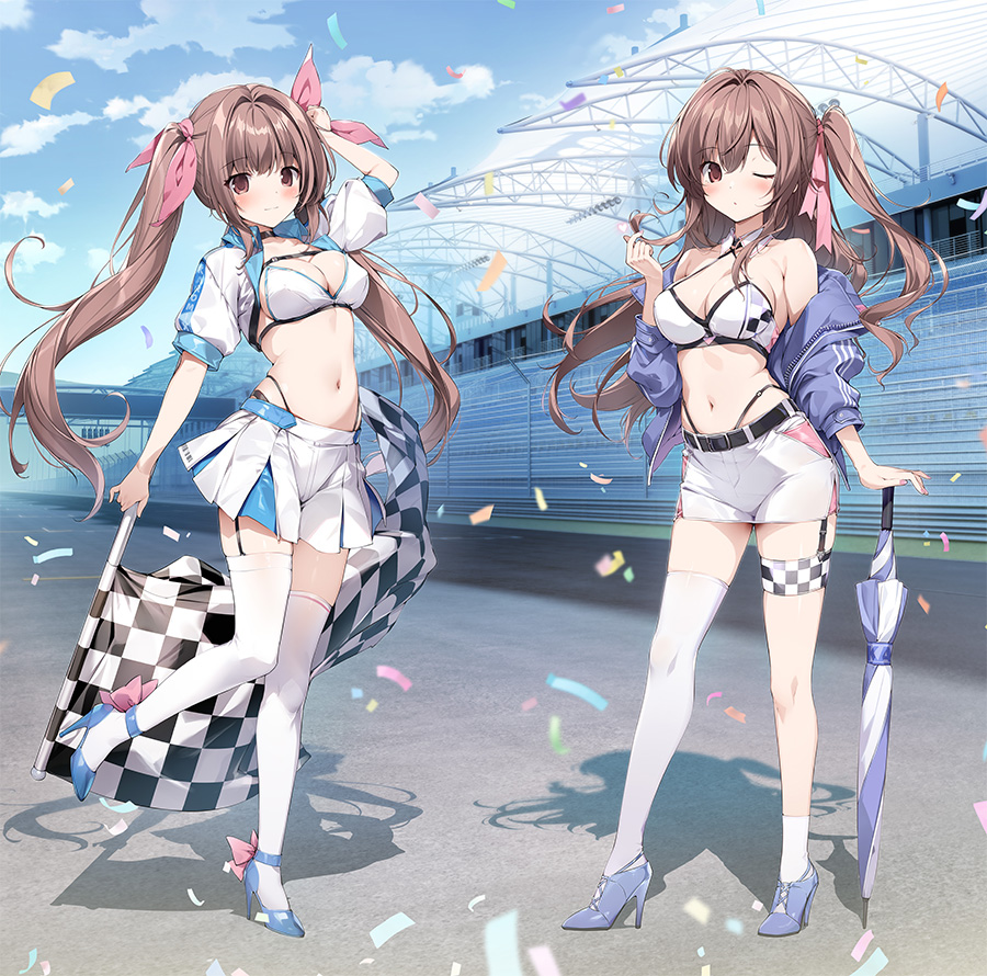 karory先生]描き下ろしカーテン（蒼海舞香＆蒼海夏音