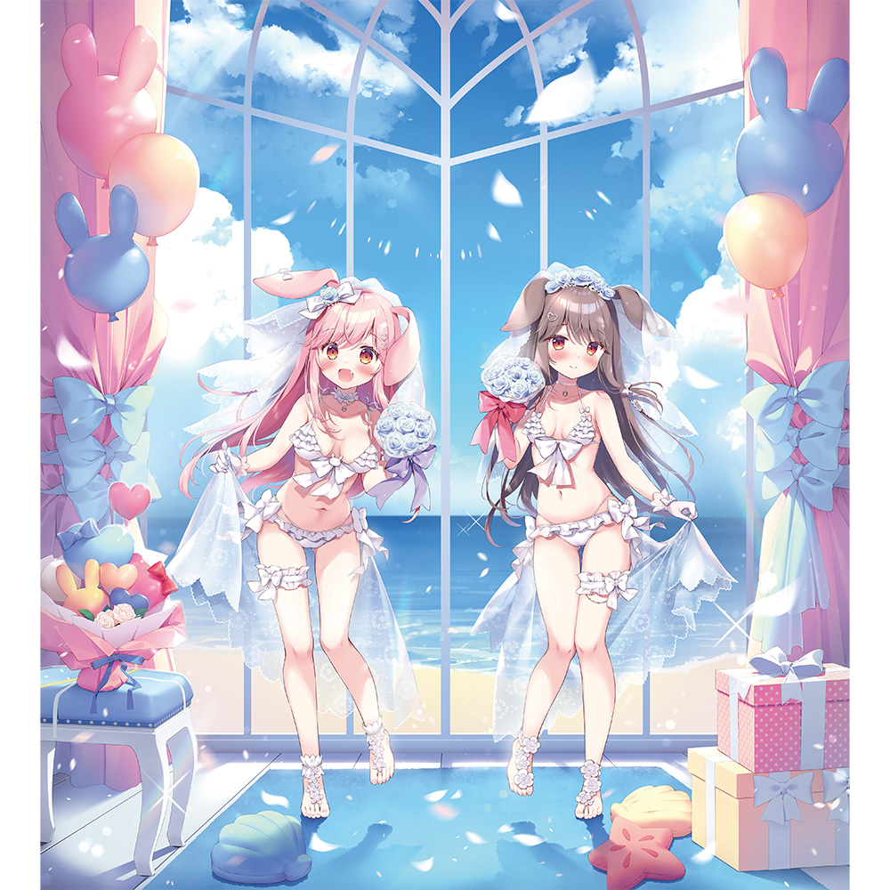 ぱん先生]描き下ろし複製原画（ゆきみ＆つきみ／ウエディング）